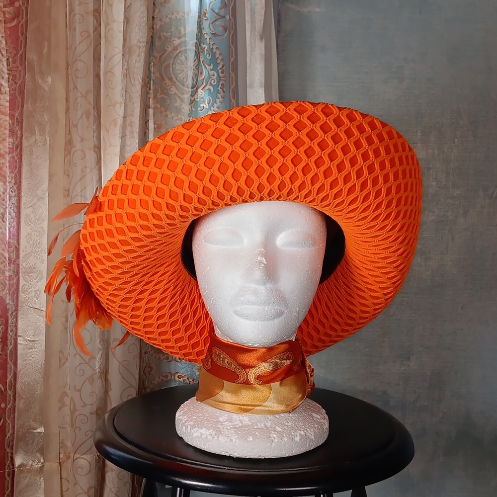 Deborah Fashions Orange Summer Hat